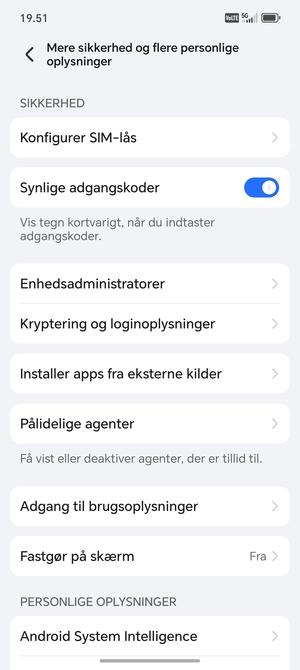 Vælg Konfigurer SIM-lås