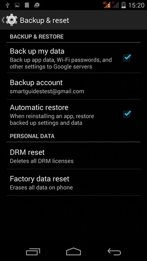 Select Backup account