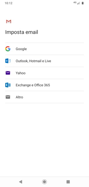 Seleziona Exchange e Office 365