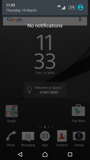 Slide down the top menu again