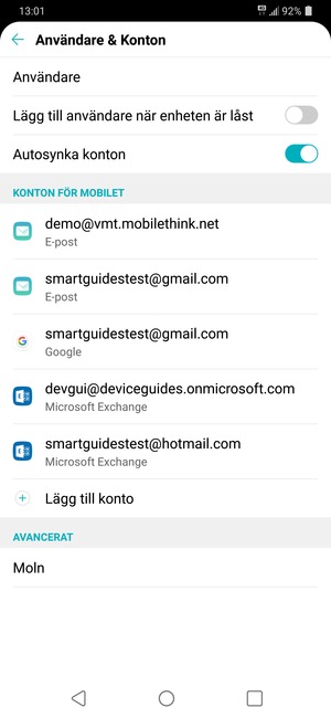 Tryck på ditt Google-konto