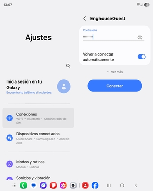 Introduzca la contraseña de Wi-Fi y seleccione Conectar