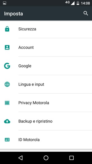 Scorri e seleziona Account