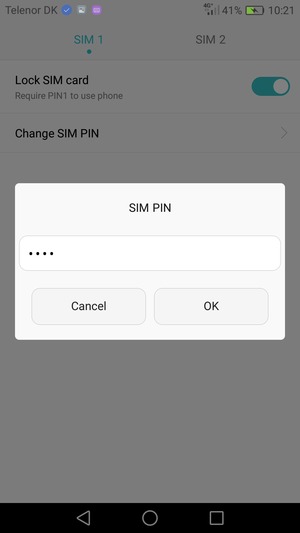 Enter your Old SIM PIN and select OK