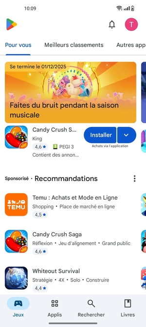 Sélectionnez Rechercher