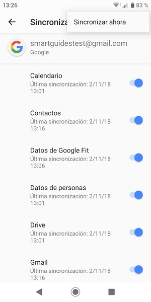 Seleccione Sincronizar ahora