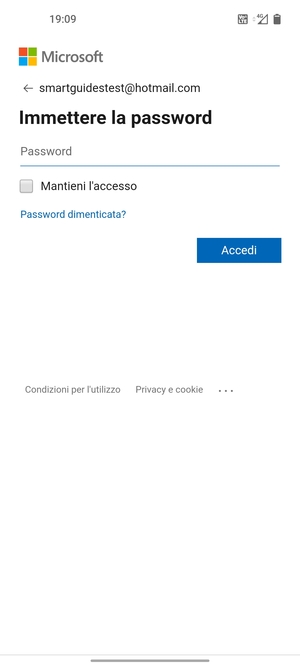 Inserisci la tua password e seleziona Accedi
