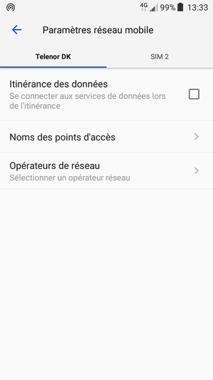 Pour changer de réseau en cas de problèmes de réseau, sélectionnez Opérateurs de réseau