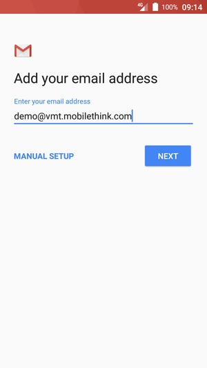 Enter your Email address and select NEXT