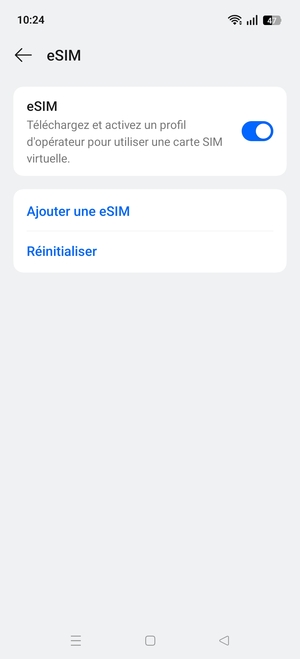 Sélectionnez Ajouter une e-SIM