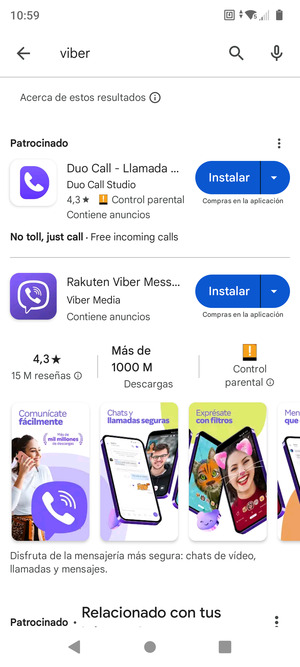 Seleccione la aplicación