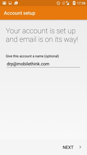 Give your account a name and select NEXT