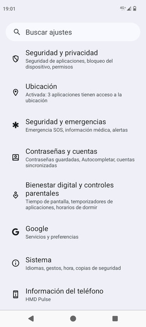 Desplácese y seleccione Sistema