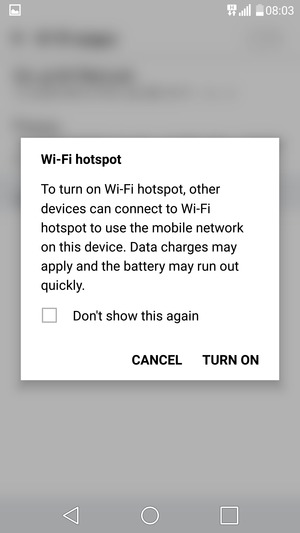 Select TURN ON