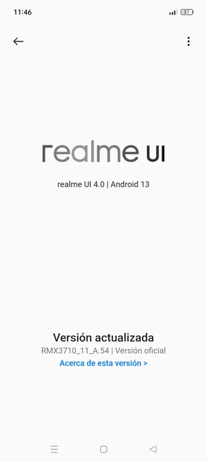 Si su teléfono está actualizado, verá la siguiente pantalla