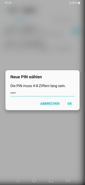 Geben Sie Ihre Neue SIM-Karte PIN ein und wählen Sie OK
