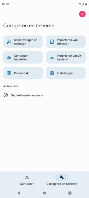 Selecteer Importeren van simkaart