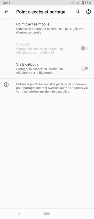 Sélectionnez Point d'accès mobile