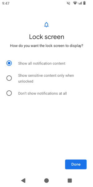 Select your preferred option and select Done