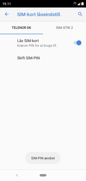 Din SIM-PIN er nu ændret