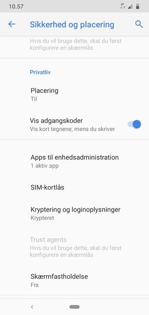 Vælg SIM-kortlås