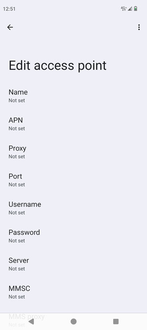 Enter MMS information