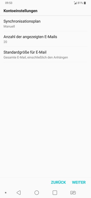Wählen Sie WEITER