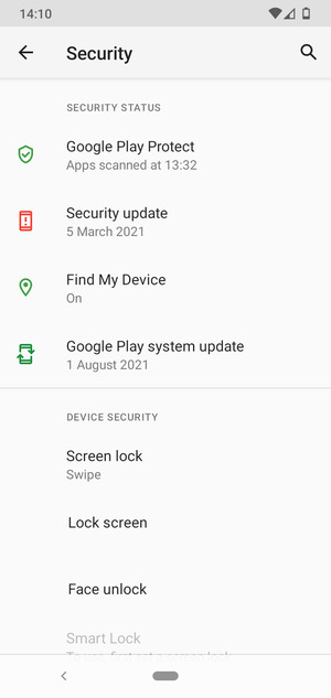 Select Screen lock