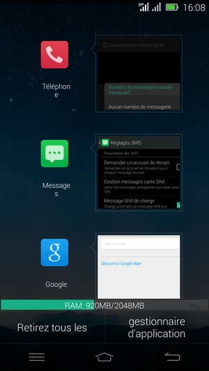 Sélectionnez Retirez tous les pour fermer toutes les applications en cours d'exécution