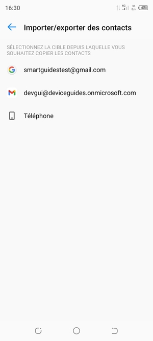 Sélectionnez votre compte Google