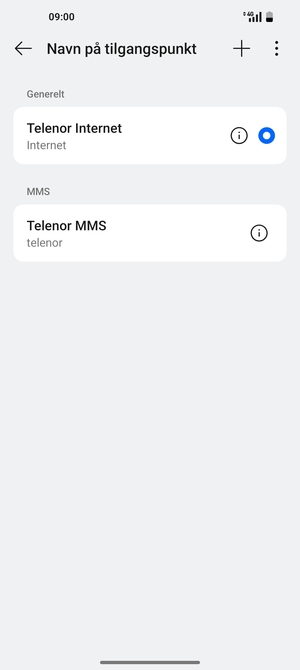 Velg menyknappen