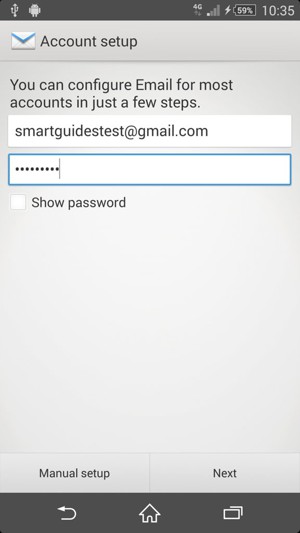 Enter your Gmail or Hotmail address and password. Select Next