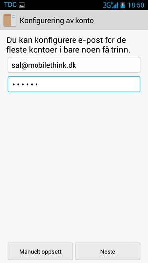 Skriv inn e-postadresse og passord. Velg Neste
