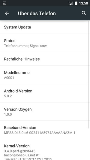 Wählen Sie System Update