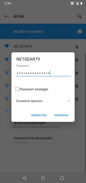 Geben Sie das WLAN-Passwort ein und wählen Sie VERBINDEN