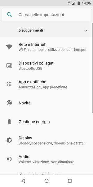 Seleziona Rete e Internet