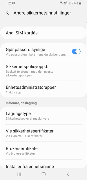 Velg Angi SIM-kortlås