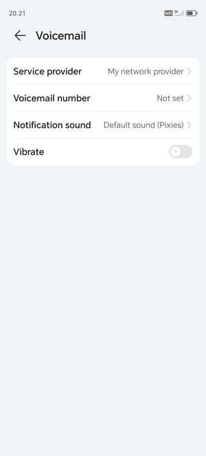 Select Voicemail number