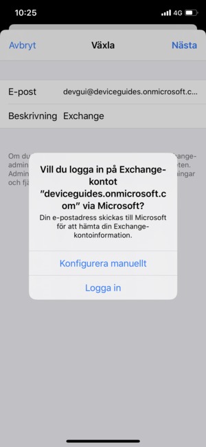 Välj Konfigurera manuellt