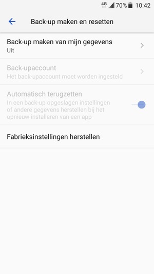 Selecteer Back-up maken van mijn gegevens