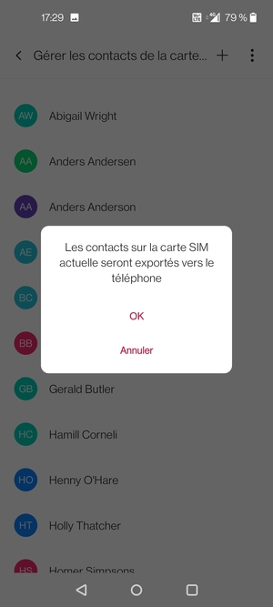 Sélectionnez OK