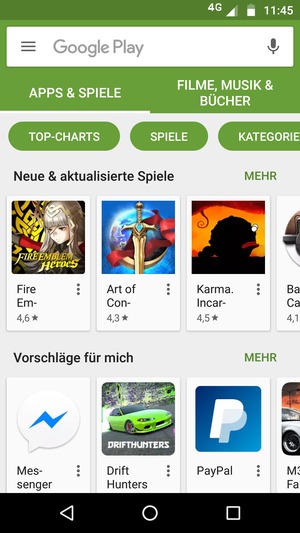 Wählen Sie die Suchleiste