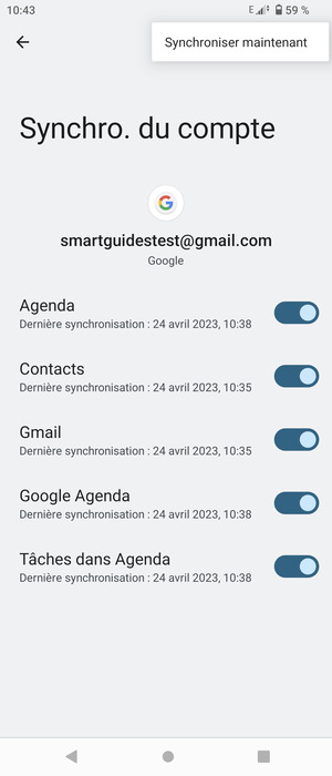 Sélectionnez Synchroniser maintenant