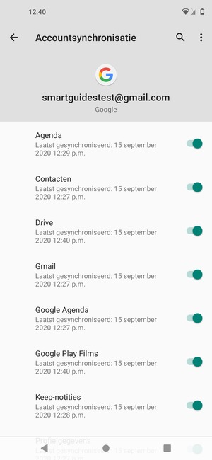 Selecteer de Menu-knop