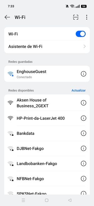 Ahora está conectado a la red Wi-Fi