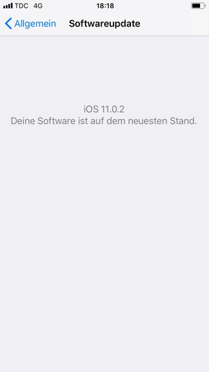Falls Ihr iPhone aktualisiert ist, wird Ihnen der folgende Bildschirm angezeigt.