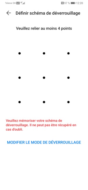 Dessinez un motif de déverrouillage