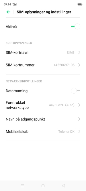 Vælg Foretrukket netværkstype