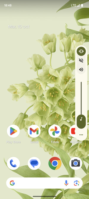 Seleccione Vibración para cambiar al modo de Vibración