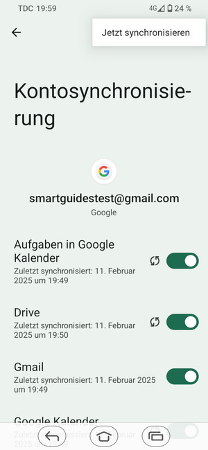 Wählen Sie Jetzt  synchronisieren